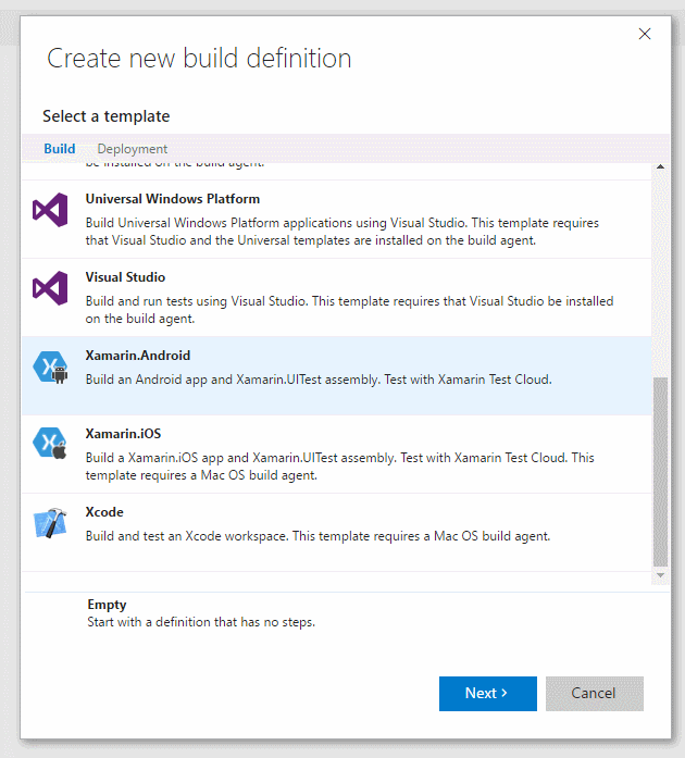 Create a build definition create-a-build-definition