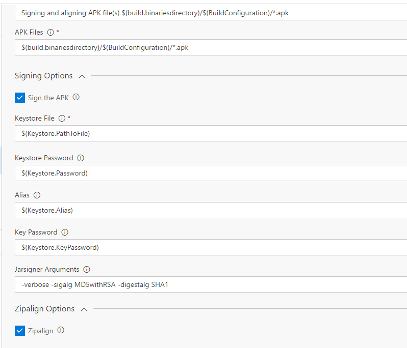 Signing and aligning the APK signing-and-aligning