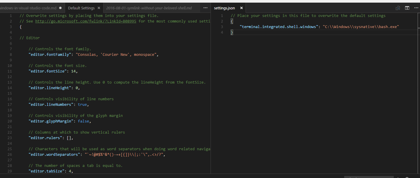 User Settings Bash User Settings Bash